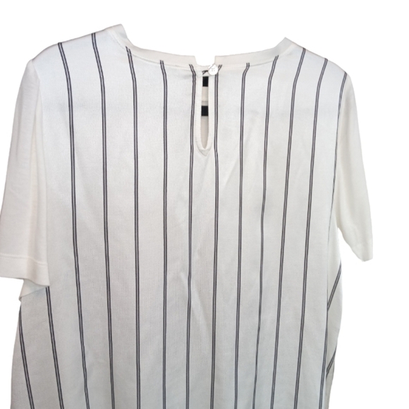 St John Viscose Jersey Mixed Media Short Sleeve Blouse Top White Size Medium - Picture 5 of 10